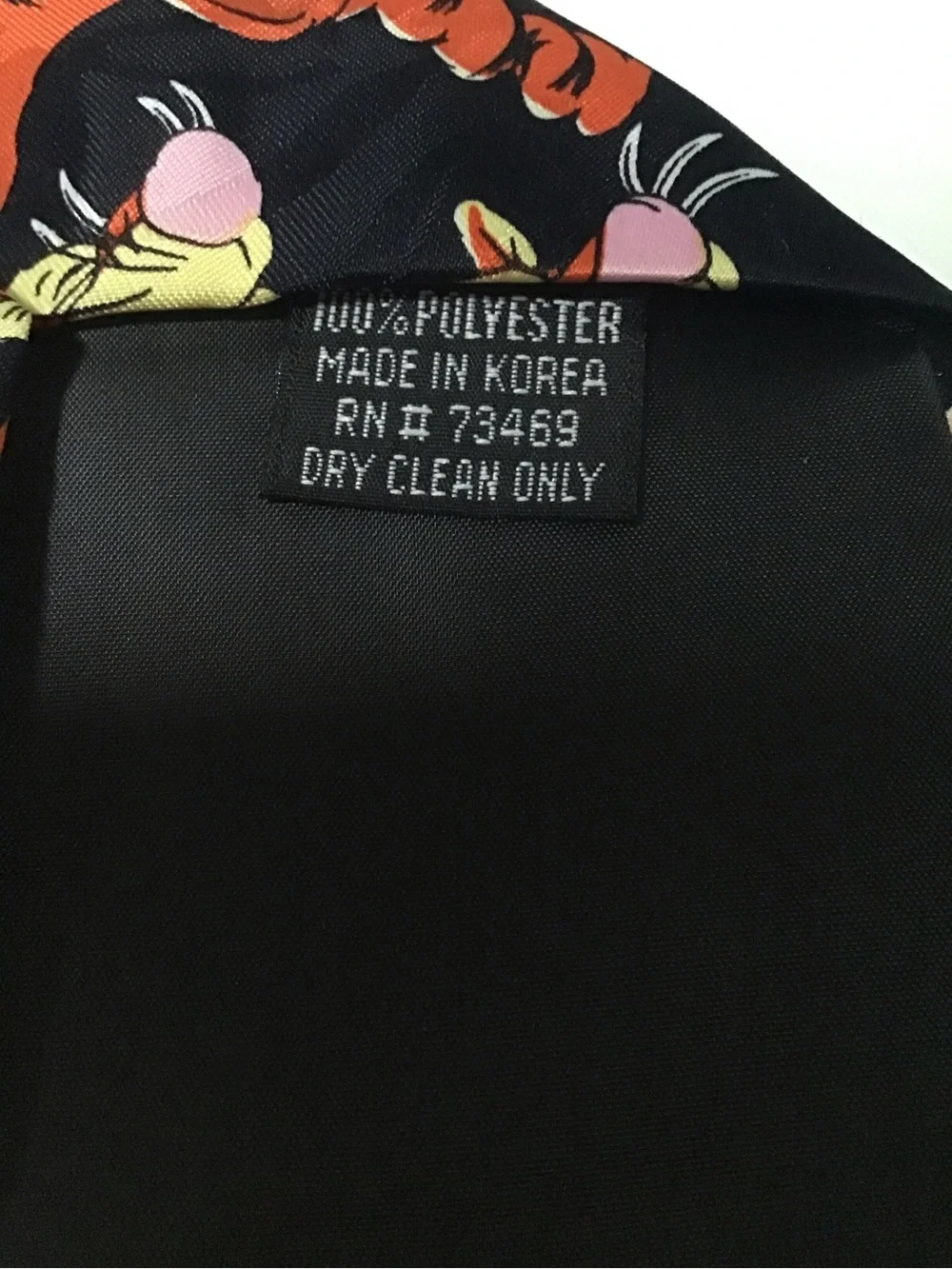 Disney Tigger Print Black & Orange Winnie The Pooh Novelty Men’s Tie    Cartoon